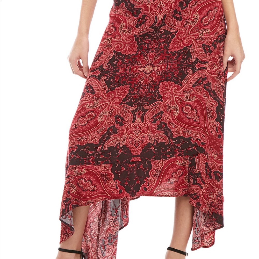 FREE PEOPLE Ruffled Hem Paisley Skirt - Picture 2 of 5